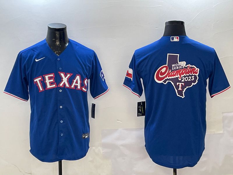 Men Texas Rangers Blank Blue Game 2025 Nike MLB Jersey style 1